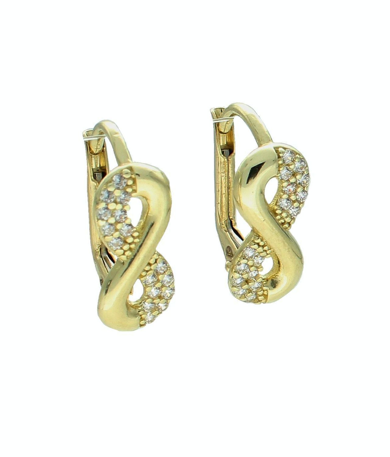 Złote kolczyki damskie 375 nieskończoność z cyrkoniami KL 8814 375.jpg